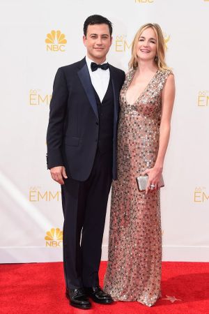Molly McNearney and Jimmy Kimmel - Emmys 2014 red carpet photos.jpg